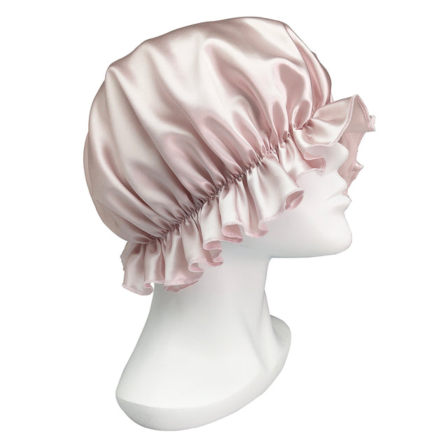 Siluxe Comfort mulberry silk bonnet in rose gold