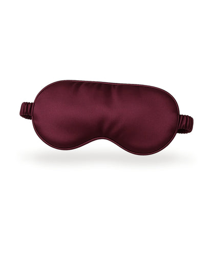 Siluxe silk eye mask in Burgundy, on a white background