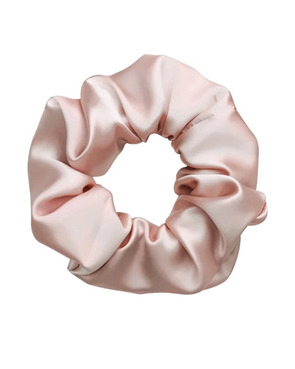 Siluxe silk scrunchie Large in Rose gold, product view on white