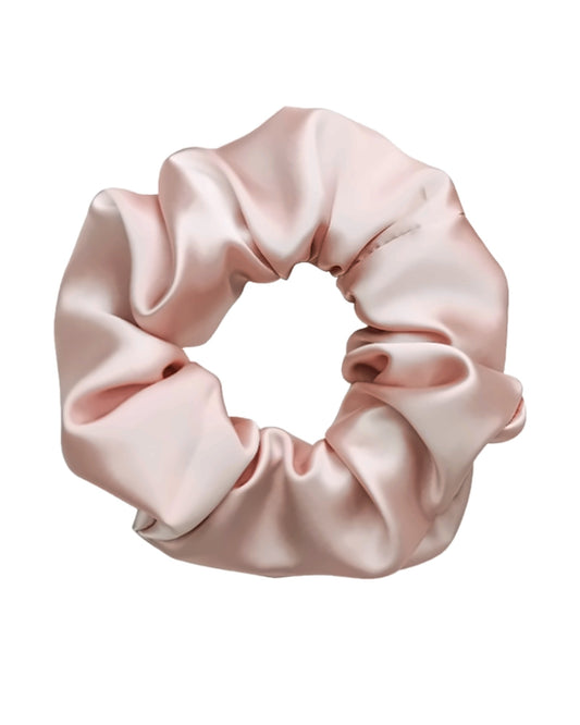 Siluxe silk scrunchie Large in Rose gold, product view on white