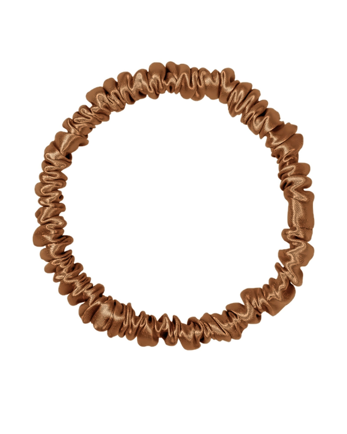 Siluxe silk scrunchie Medium in Bronze, product view on white