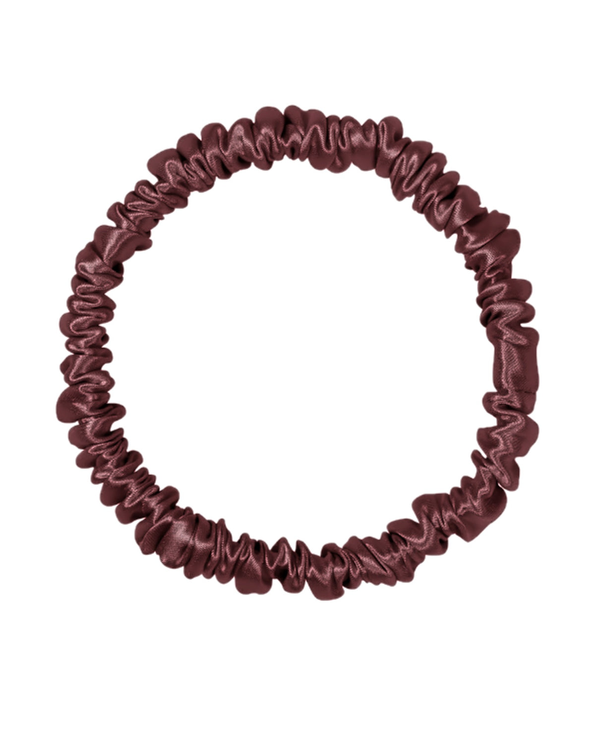 Siluxe silk scrunchie Medium in Burgundy, product view on white