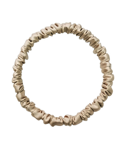 Siluxe silk scrunchie Medium in Gold, product view on white